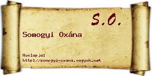 Somogyi Oxána névjegykártya